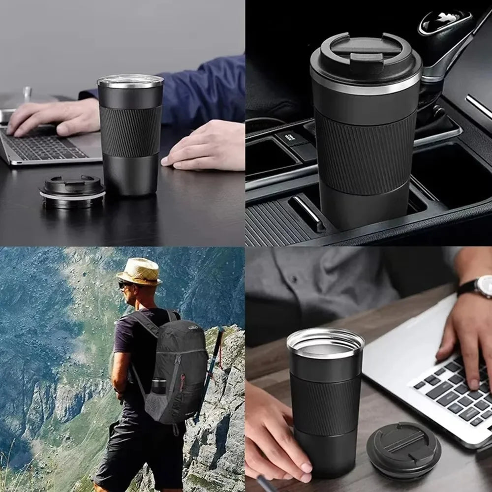304 Stainless 500ml Steel Vacuum Insulated Water Bottle Anti Slip Coffee Mug Thermal Mug Portable Bottle Office Gift Set