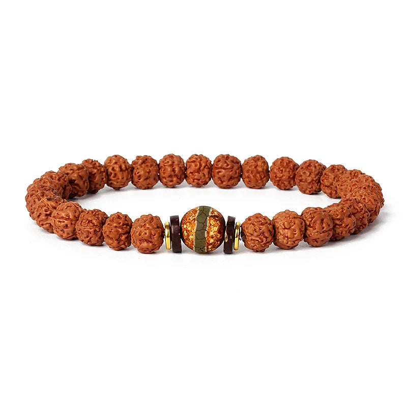 Original Vajra Bodhi Rudraksha Bracelet Men Meditation Mala Bead Bracelets Women Jewelry Nature Prayer Tibetan Buddhism Bracelet