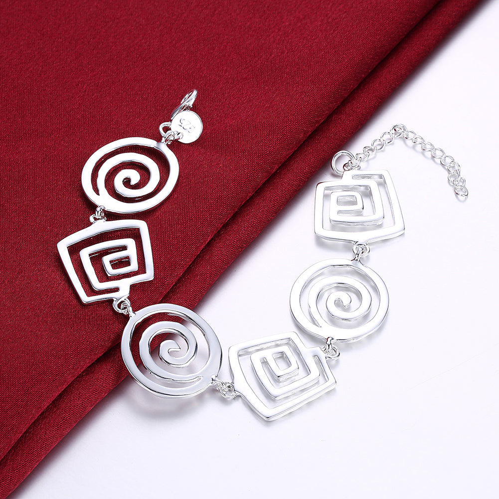 Factory direct fashion 925 Sterling Silver Bracelet for woman Retro round pattern chain trend jewelry Wedding party lady gift