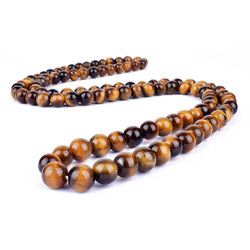 Fashion Tiger Eye Stone Beaded Necklaces Men Meditation Yoga Natural Stone Necklaces for Women New Design Handmade Jewelry Gift