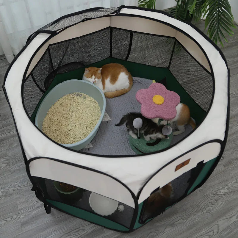 HOOPET Cat Delivery Room Detachable Summer Pet Tent Outdoor Dog Folding Fence Cat Cage Dogs Enclosure Surrounded Pet Supplies