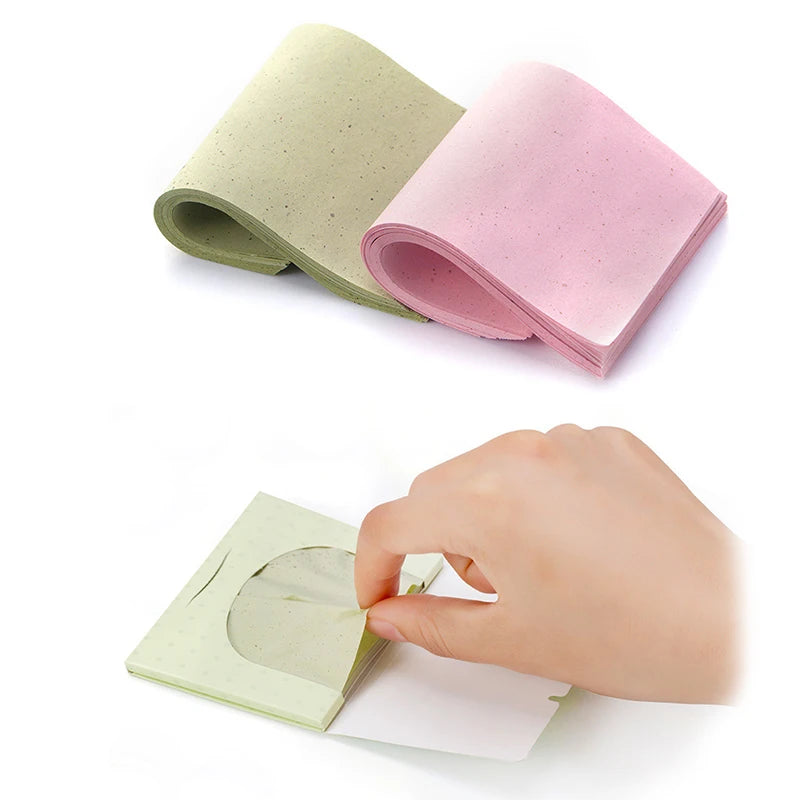 100Pcs Face Oil Blotting Paper Protable Face Wipes Facial Cleanser Oil Control Oil-absorbing Sheets Blotting Tissue Makeup Tools