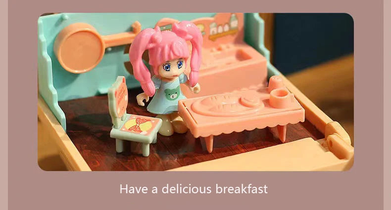 DollHouse Miniature Furniture DIY Doll House With Mini Doll Green Tree Forest Villa Home For Girl Christmas Gift ChildernToys