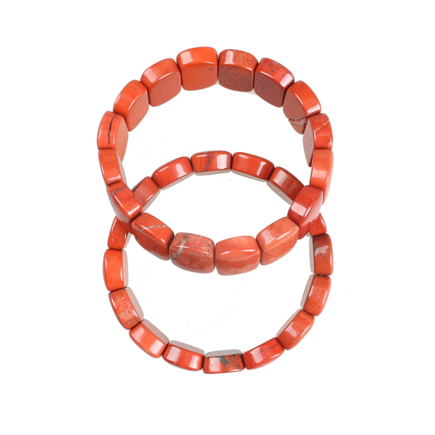 Man Women Natural Stone Bracelets Red Jasper Stone Elastic Rope Bangles & Bracelets Handmade Jewelry Energy Bracelets