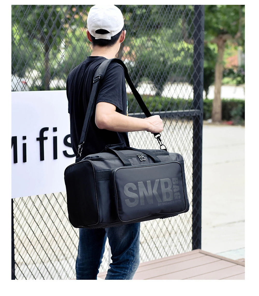 Large Multiple Compartment Sport Training Gym Bags Men Sneaker Gym Bag Shoes Packing Cube Organizer Waterproof Shoulder Bag SNKR