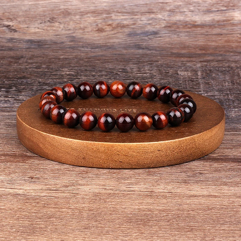 Lightning Red Tiger Eye Bracelets Men 6/8/10/12mm Natural Energy Stone Hematite Round Beads Bracelets for Women Jewelry Pulsera