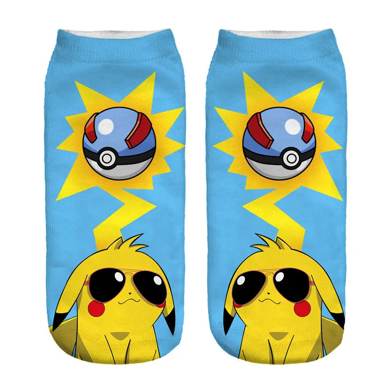 Pokemon Pikachu Game Cotton Socks Pokemon Go Squirtle Charmander Bulbasaur Anime Cosplay Men Women Christmas Gift Sock