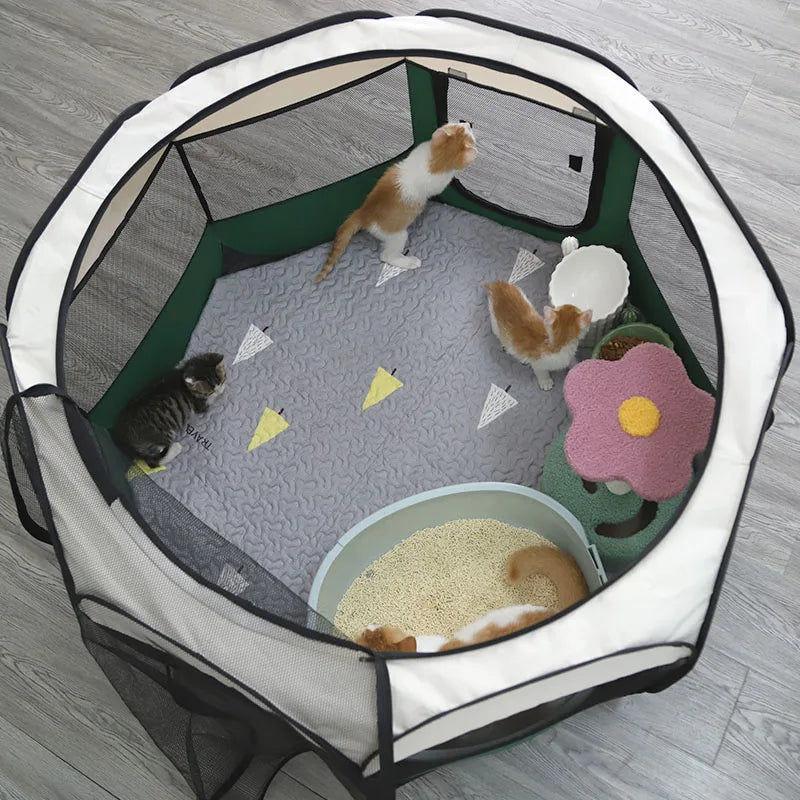 HOOPET Cat Delivery Room Detachable Summer Pet Tent Outdoor Dog Folding Fence Cat Cage Dogs Enclosure Surrounded Pet Supplies