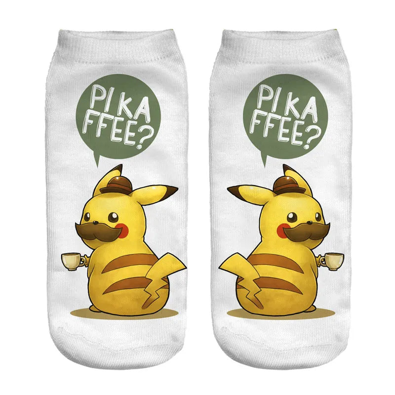 Pokemon Pikachu Game Cotton Socks Pokemon Go Squirtle Charmander Bulbasaur Anime Cosplay Men Women Christmas Gift Sock