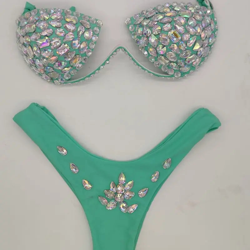 2020 venus vacation Newly added bikini set rhinestone swimwear diamond bathing suit sexy women swimsuit push up beachwear