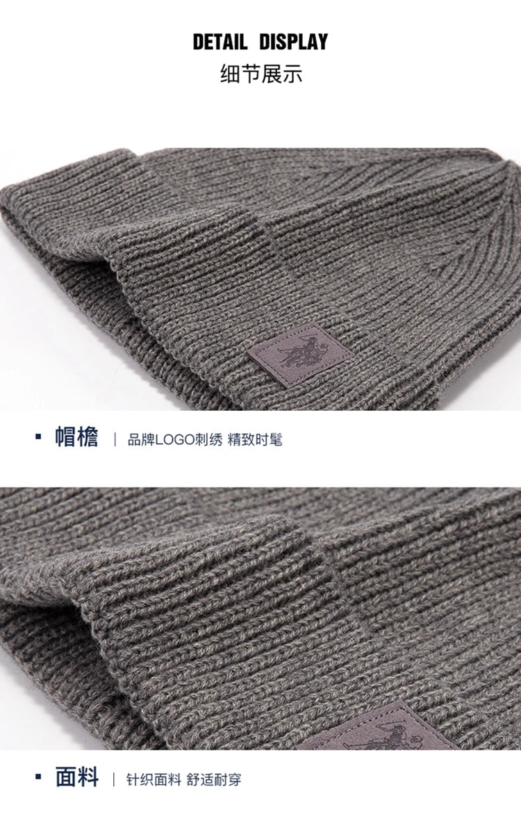 U.S.Polo Assn Autumn And Winter Men's And Women's  Knitted Hats Warm And Casual All-match Trendy Hip-hop Hats Sports Caps
