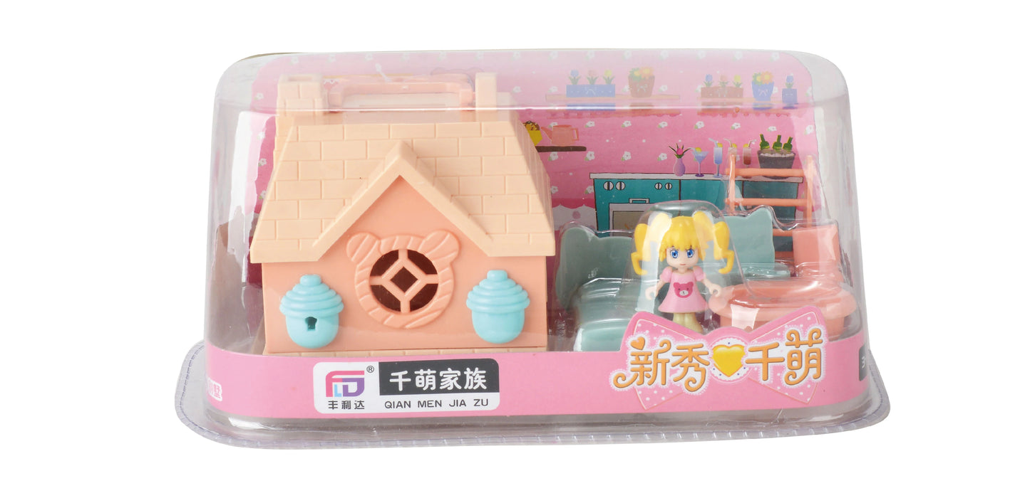 DollHouse Miniature Furniture DIY Doll House With Mini Doll Green Tree Forest Villa Home For Girl Christmas Gift ChildernToys