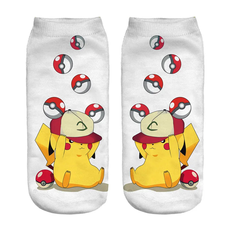 Pokemon Pikachu Game Cotton Socks Pokemon Go Squirtle Charmander Bulbasaur Anime Cosplay Men Women Christmas Gift Sock