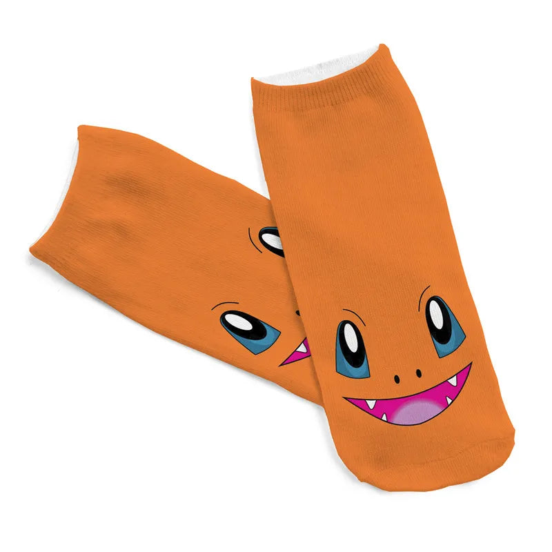 Pokemon Pikachu Game Cotton Socks Pokemon Go Squirtle Charmander Bulbasaur Anime Cosplay Men Women Christmas Gift Sock