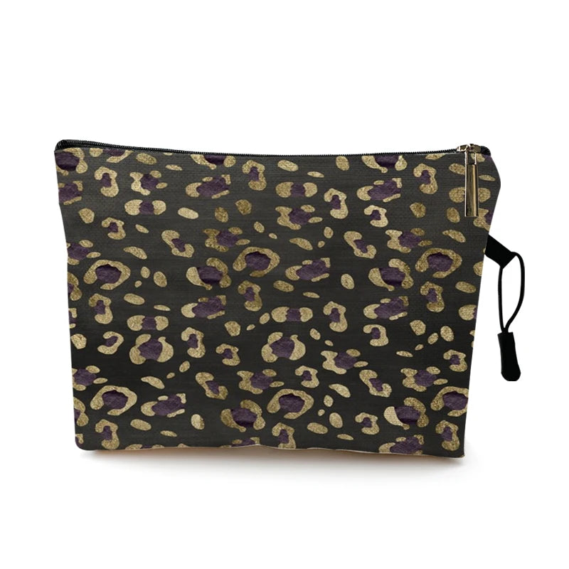 Cosmetic Bag Case Women Makeup Bag Fashion Leopard Print Zebra Striped Teenager Girls Ladies Cosmetics Make Up Pouches Organizer