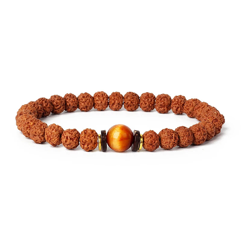 Original Vajra Bodhi Rudraksha Bracelet Men Meditation Mala Bead Bracelets Women Jewelry Nature Prayer Tibetan Buddhism Bracelet