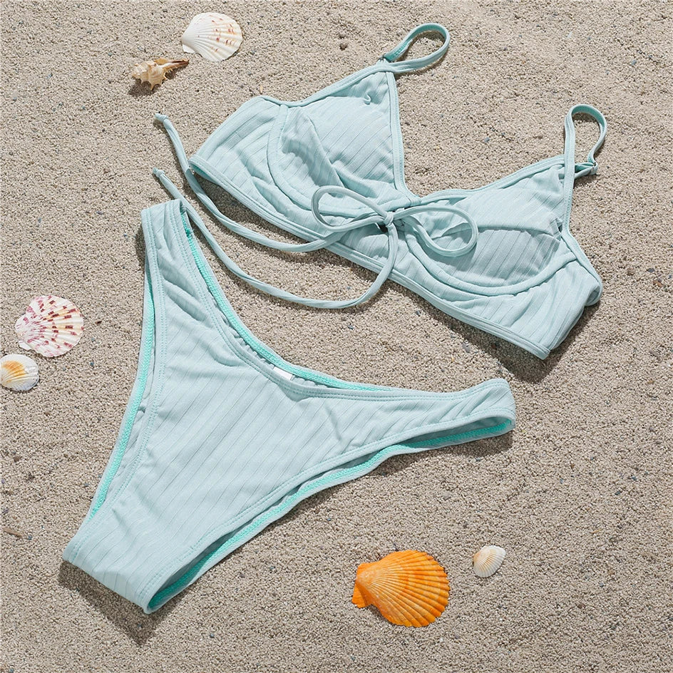 Push up Bikinis 2022 Mujer Swimsuit Women Female Swimwear Sexy Bikini Set 2 Piece Brazilian Thong Bathing Suit Summer Beach Wear