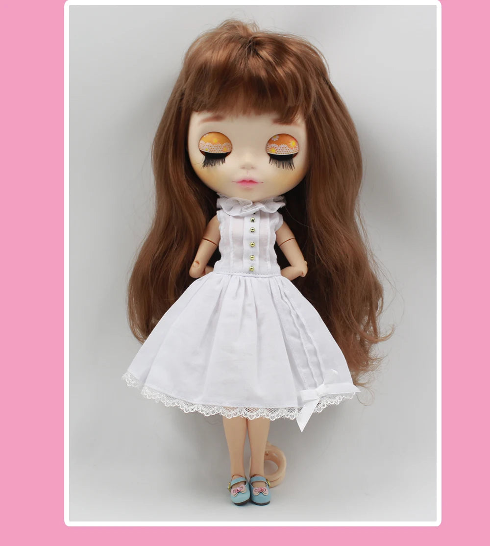 ICY DBS Blyth doll Clothes Christmas Gift toy rainbow dress white shirt white skirt anime outfits
