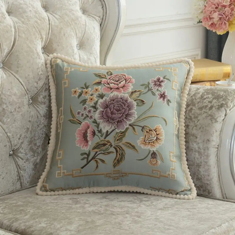 Set of 2 Luxury Cushion Cover 45x45  Floral Design European Style Decorative Throw Pillow Case For Car Sofa Seat Living Room