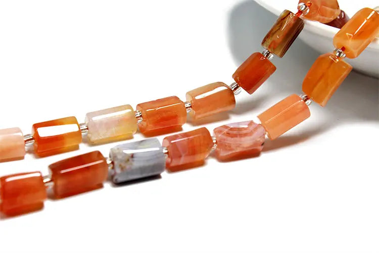 Natural Tourmaline Apatite Emerald Agates Amethysts Jades Cylinder Stone Spacer Beads for Jewelry Making DIY Bracelet 7.5inch