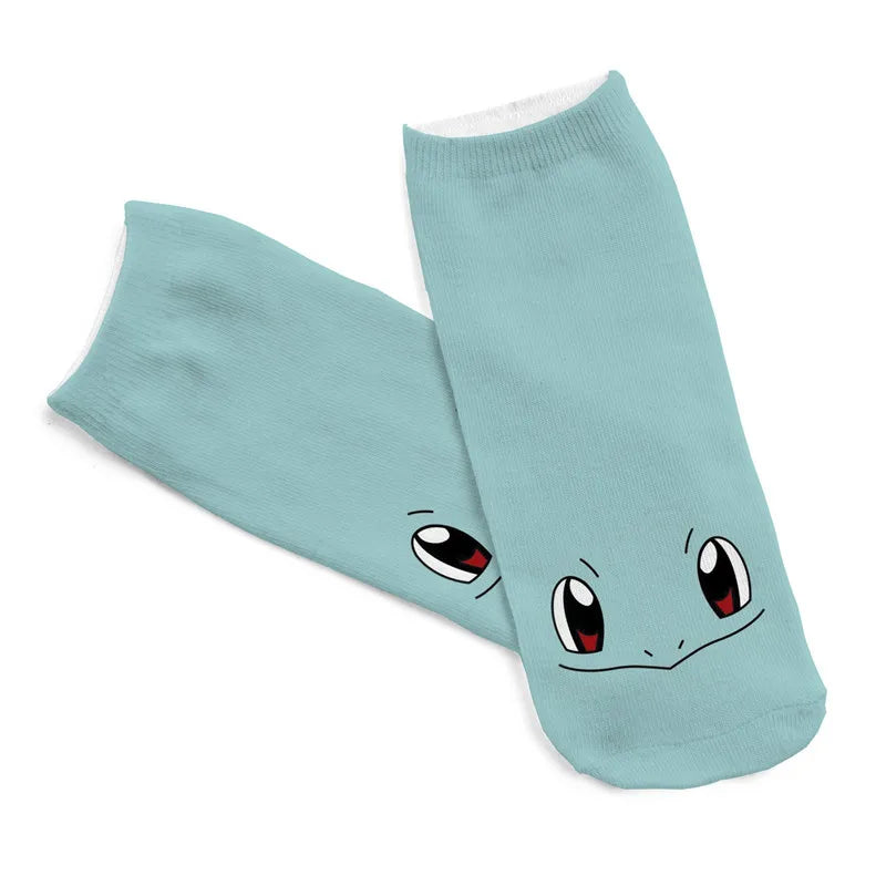 Pokemon Pikachu Game Cotton Socks Pokemon Go Squirtle Charmander Bulbasaur Anime Cosplay Men Women Christmas Gift Sock