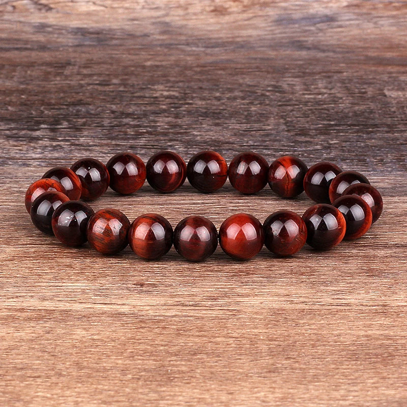 Lightning Red Tiger Eye Bracelets Men 6/8/10/12mm Natural Energy Stone Hematite Round Beads Bracelets for Women Jewelry Pulsera