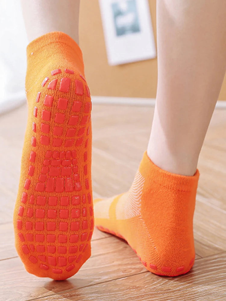3 Pairs Men's Non-slip Silicone Floor Socks Casual Cotton Mesh Breathable Cozy Yoga Trampoline Foot Massage Ballet Dance Unisex
