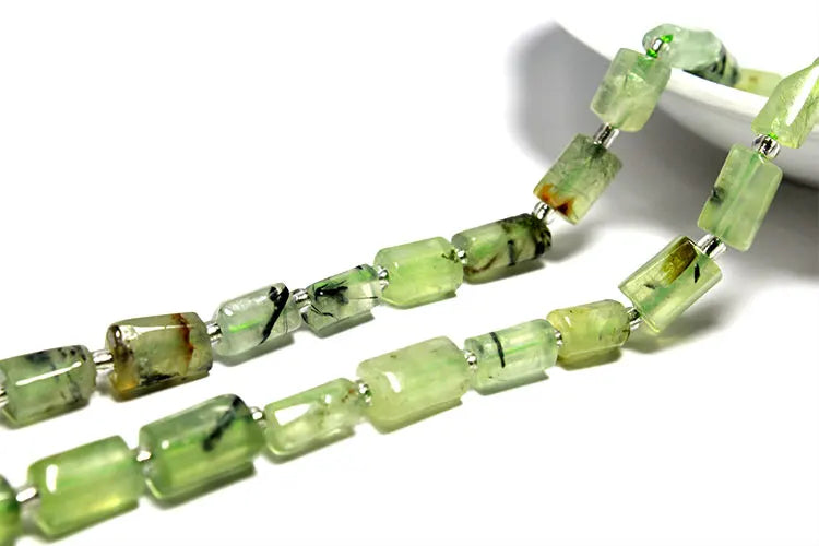 Natural Tourmaline Apatite Emerald Agates Amethysts Jades Cylinder Stone Spacer Beads for Jewelry Making DIY Bracelet 7.5inch