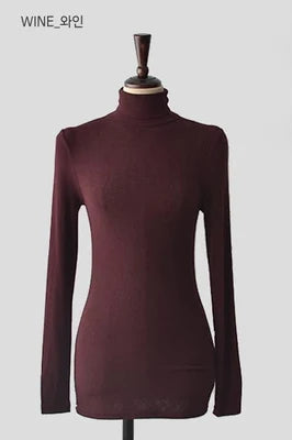 T Shirt Women Turtleneck Spring Top Sexy Elasticity T-Shirt Korean Tee Woman Clothes Slim Tshirt Female Skinny Long Sleeve Tops