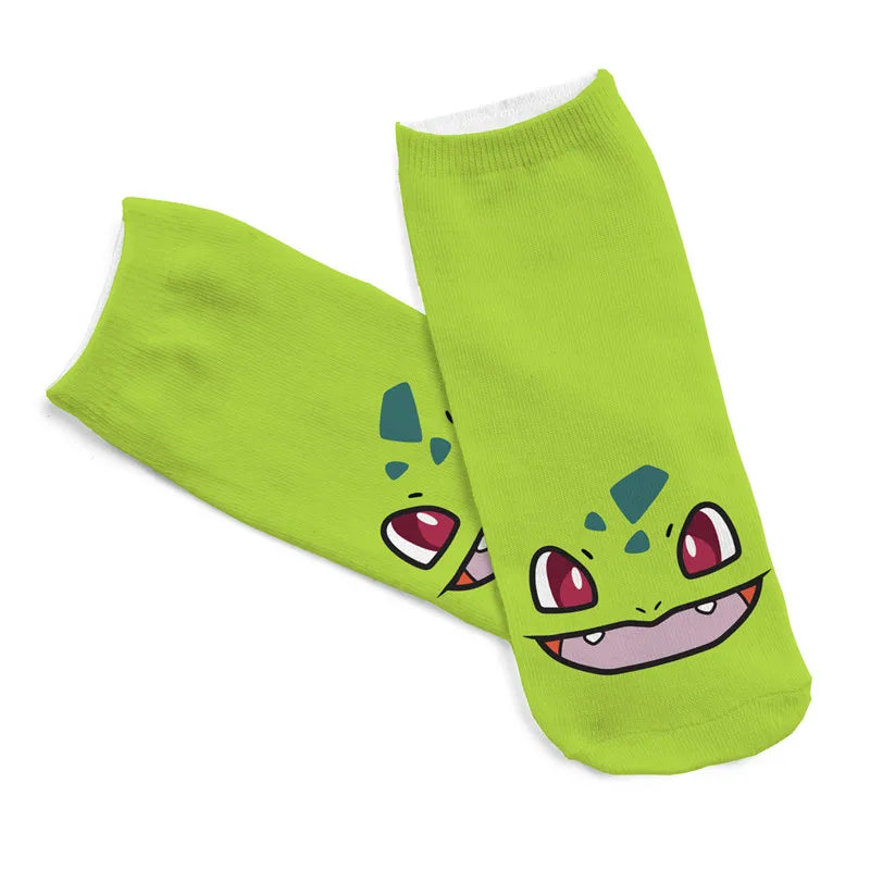 Pokemon Pikachu Game Cotton Socks Pokemon Go Squirtle Charmander Bulbasaur Anime Cosplay Men Women Christmas Gift Sock