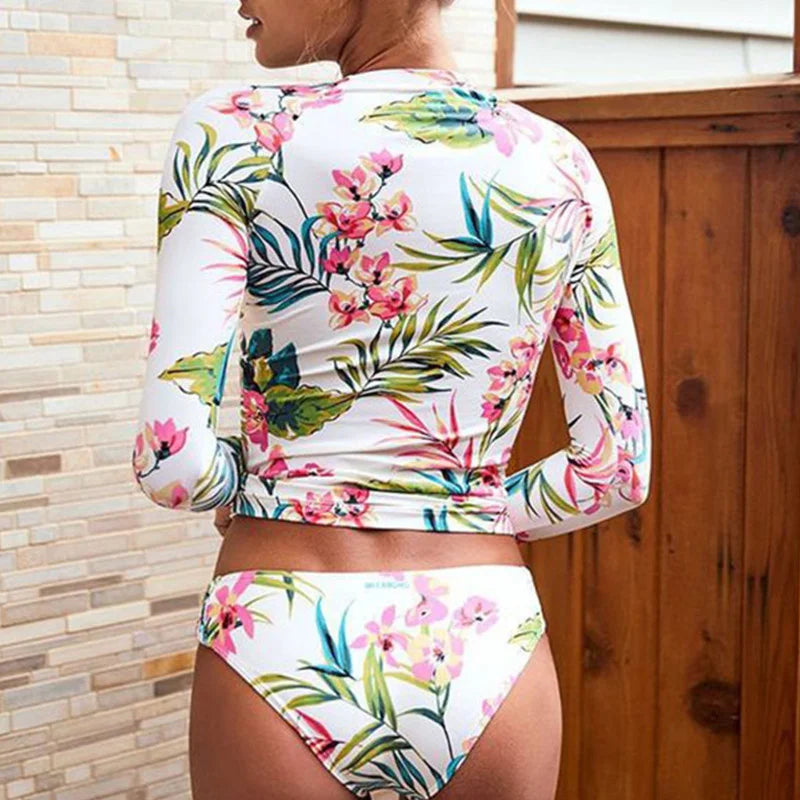 Summer Sexy Bikinis Long Sleeve Swimwear Female Swimsuit Push Up Bikini Set Beach Girls Swimming Bathing Suit Women Bather 2025