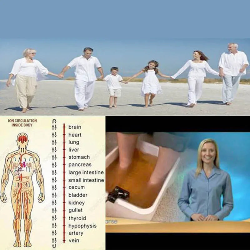 Detox Foot Bath Arrays Ionic Cleanse Round Stainless Steel Array Aqua Spa Foot Massage Relief Tool Far Infrared Heating Belts