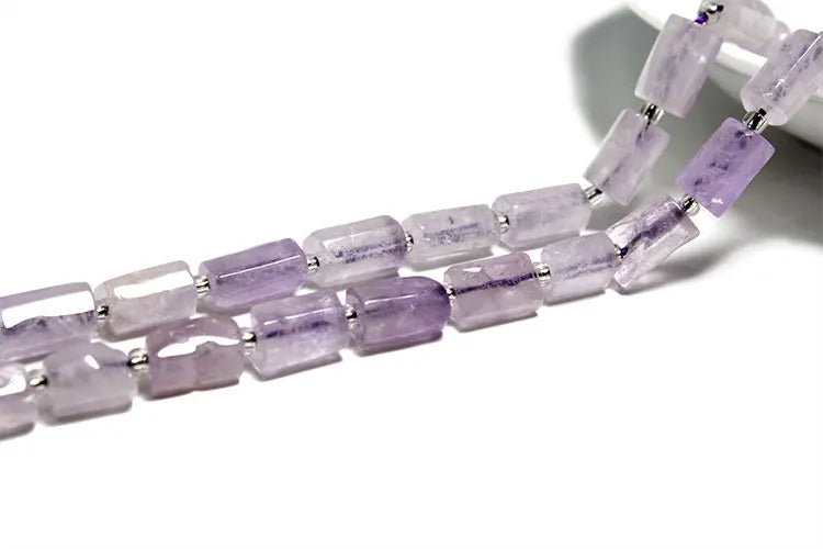 Natural Tourmaline Apatite Emerald Agates Amethysts Jades Cylinder Stone Spacer Beads for Jewelry Making DIY Bracelet 7.5inch