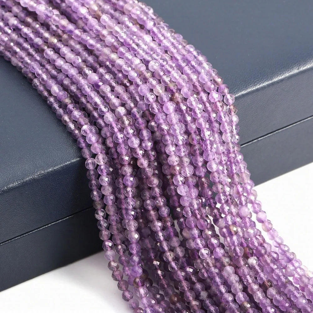 Small Beads Natural Stone Beads Tourmaline Sapphir 2,3,4,5mm Section Loose Beads for Jewelry Making Necklace DIY Bracelet (38cm)