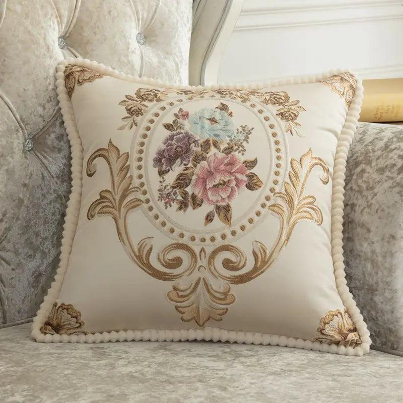 Set of 2 Luxury Cushion Cover 45x45  Floral Design European Style Decorative Throw Pillow Case For Car Sofa Seat Living Room