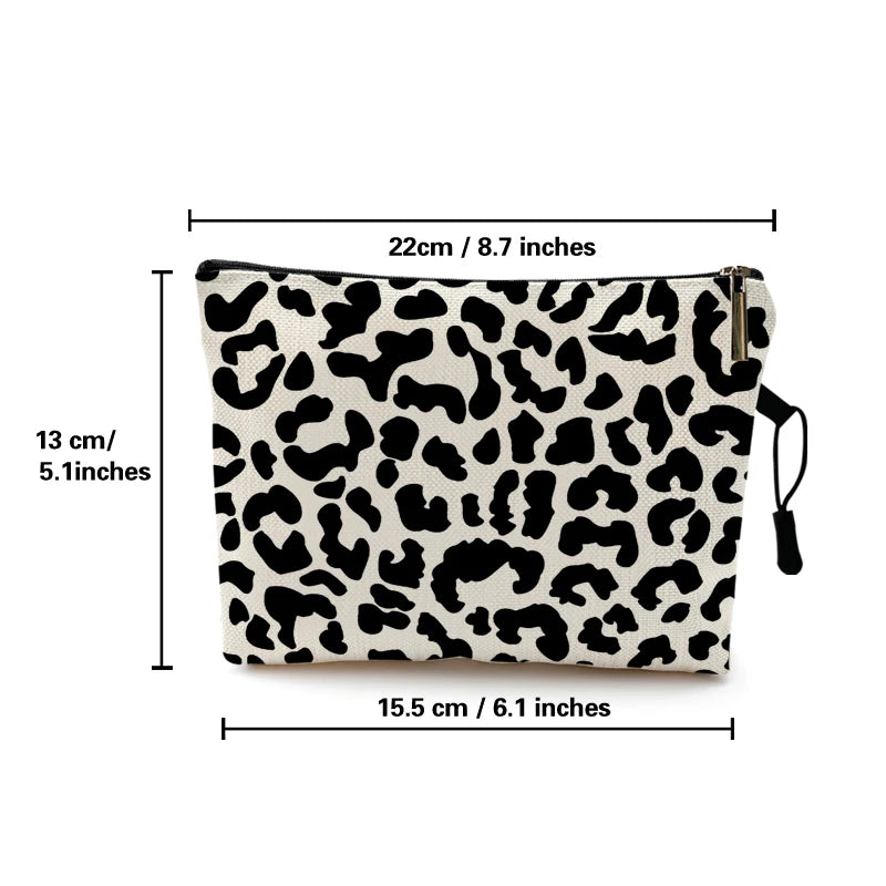 Cosmetic Bag Case Women Makeup Bag Fashion Leopard Print Zebra Striped Teenager Girls Ladies Cosmetics Make Up Pouches Organizer