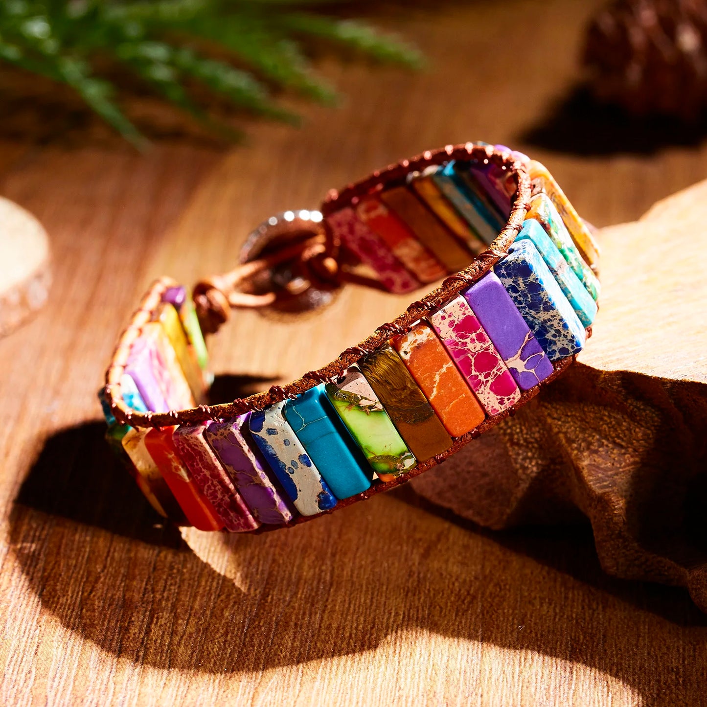 New Fashion Mixed Color Natural Stone Bracelet For Women Men Chakra Heart Wrap Leather Chain Bracelet&Bangle Charm Jewelry