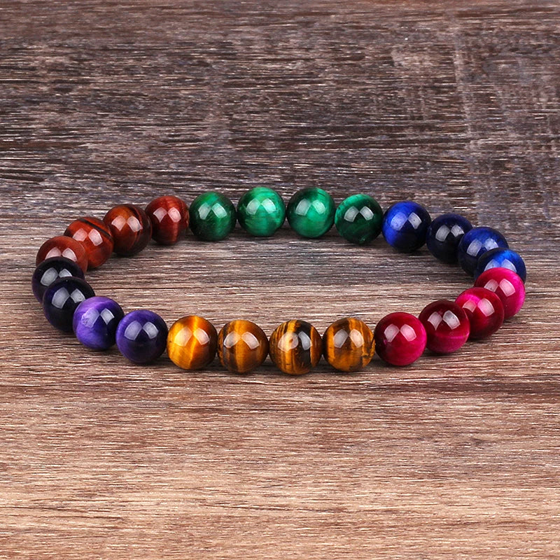 Fashion 5A+ Colorful Tiger Eye Beads Bracelets Women Natural Stone Bracelets Men Reiki Healing Braslet Energy Jewelry Pulseras