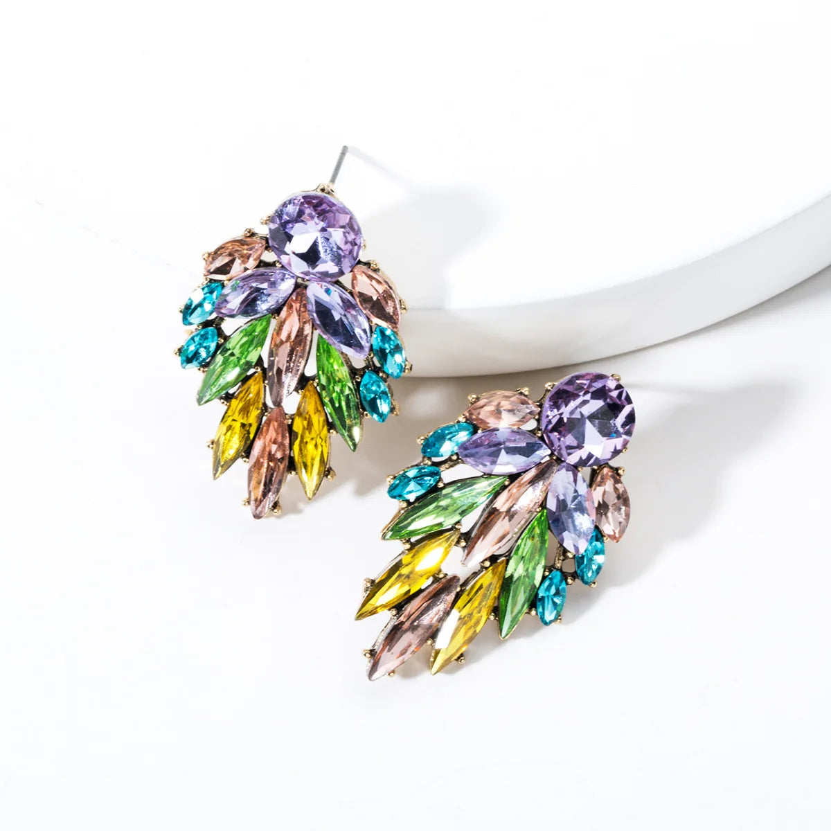 Elegant Tree Shape Acrylic Opal Stone Stud Earrings Statement Women Piercing Earrings 2019 New Trendy Jewelry Gift