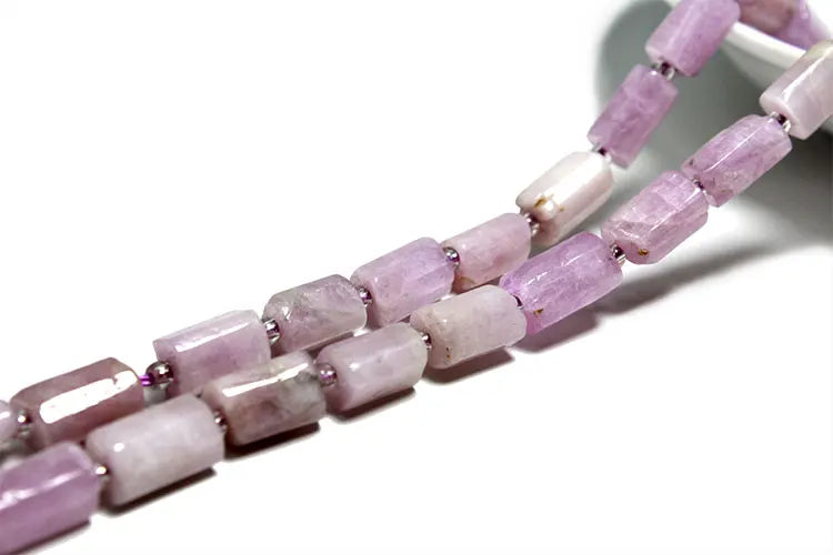 Natural Tourmaline Apatite Emerald Agates Amethysts Jades Cylinder Stone Spacer Beads for Jewelry Making DIY Bracelet 7.5inch