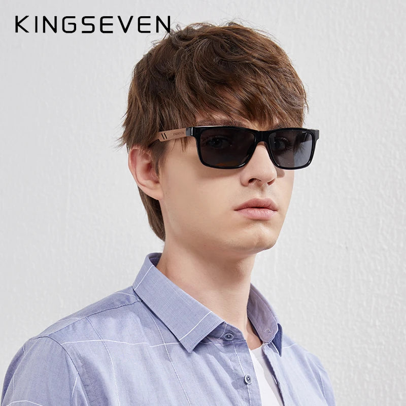 KINGSEVEN Wooden Men Sunglasses Polarized Outdoor Sun Glasses Women Mirror Lens Handmade Fishing Fashion UV400 Eyewear