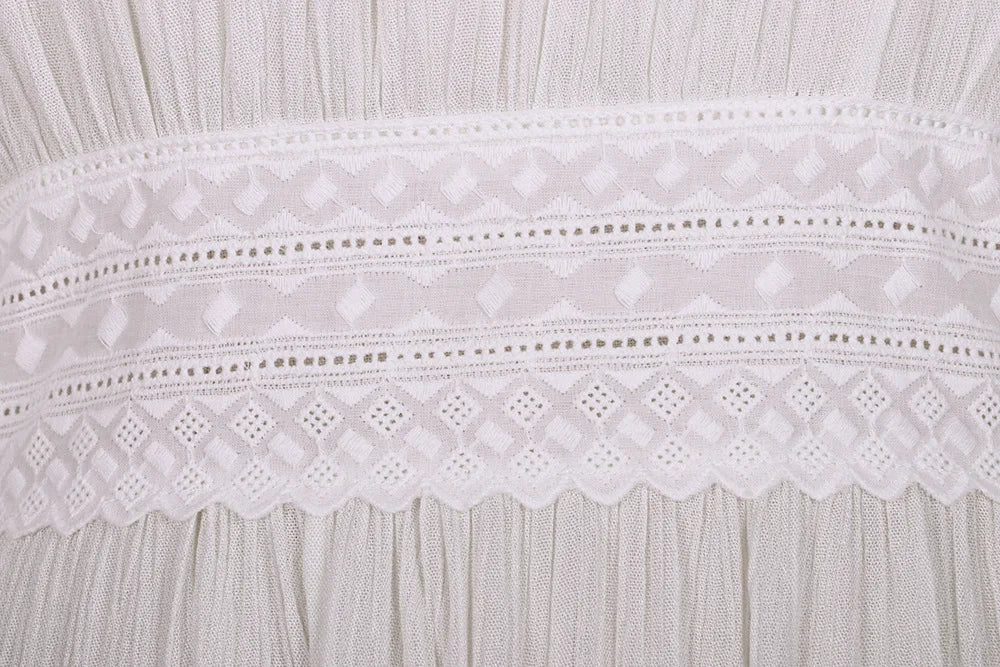 2024 Crochet White Knitted Beach Cover Up Dress Tunic Long Pareos Bikinis Cover Ups Swim Cover Up Robe Plage Beachwear