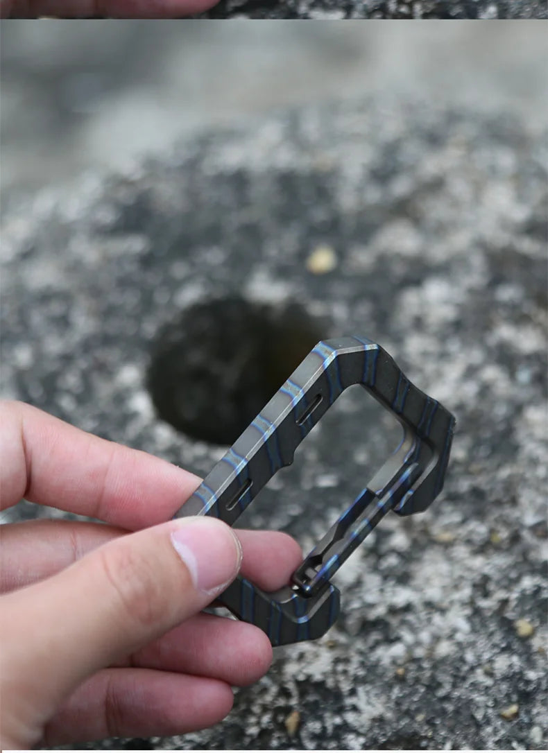 EDC Titanium Alloy Climbing Mountaineering Carabiner Keychain Camping Hiking Snap Gear Clip Backpack Bag Outdoor Tools