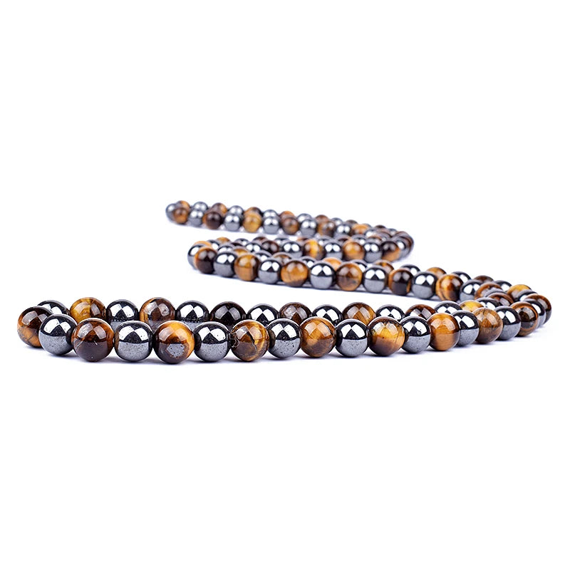 Fashion Tiger Eye Stone Beaded Necklaces Men Meditation Yoga Natural Stone Necklaces for Women New Design Handmade Jewelry Gift