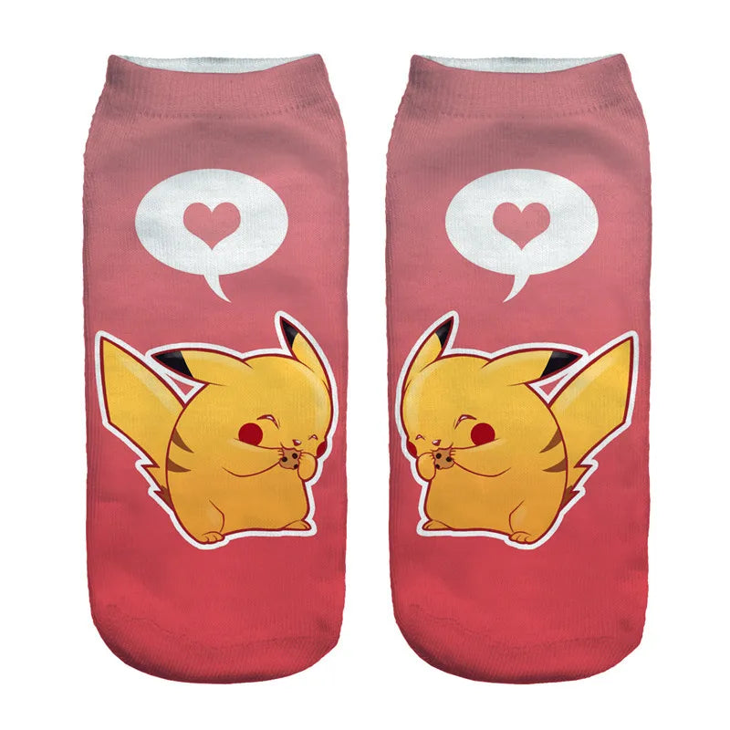 Pokemon Pikachu Game Cotton Socks Pokemon Go Squirtle Charmander Bulbasaur Anime Cosplay Men Women Christmas Gift Sock