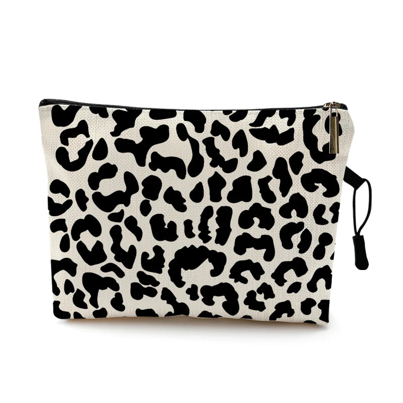 Cosmetic Bag Case Women Makeup Bag Fashion Leopard Print Zebra Striped Teenager Girls Ladies Cosmetics Make Up Pouches Organizer