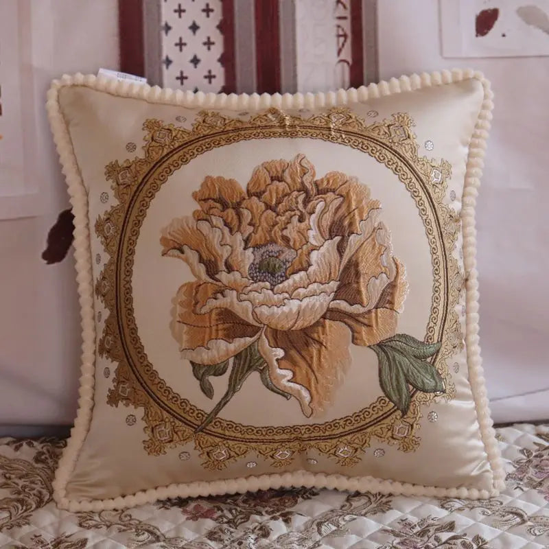 Set of 2 Luxury Cushion Cover 45x45  Floral Design European Style Decorative Throw Pillow Case For Car Sofa Seat Living Room