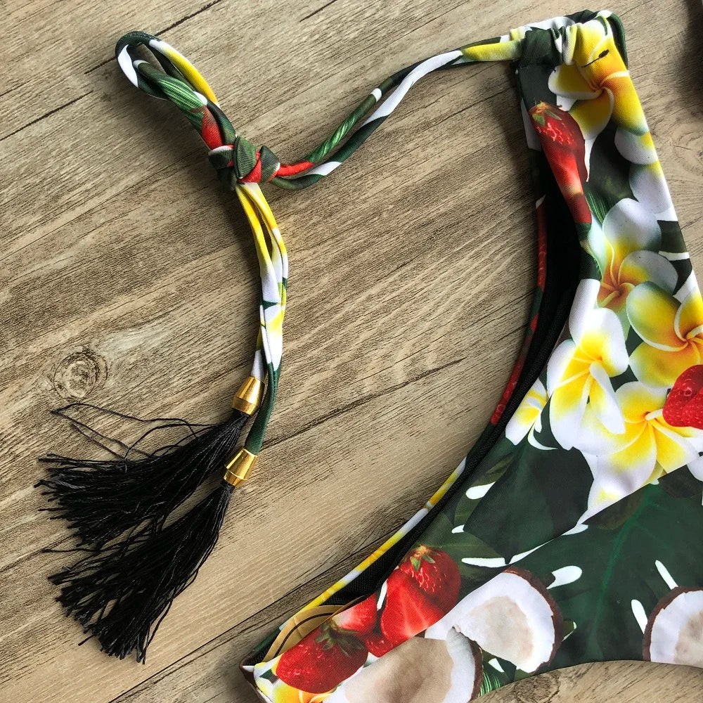 Sexy Bikinis 2019 Swimwear Women Swimsuit Bandage Halter Beach Wear Push Up Bathing suits Female Brazilian Bikini Set