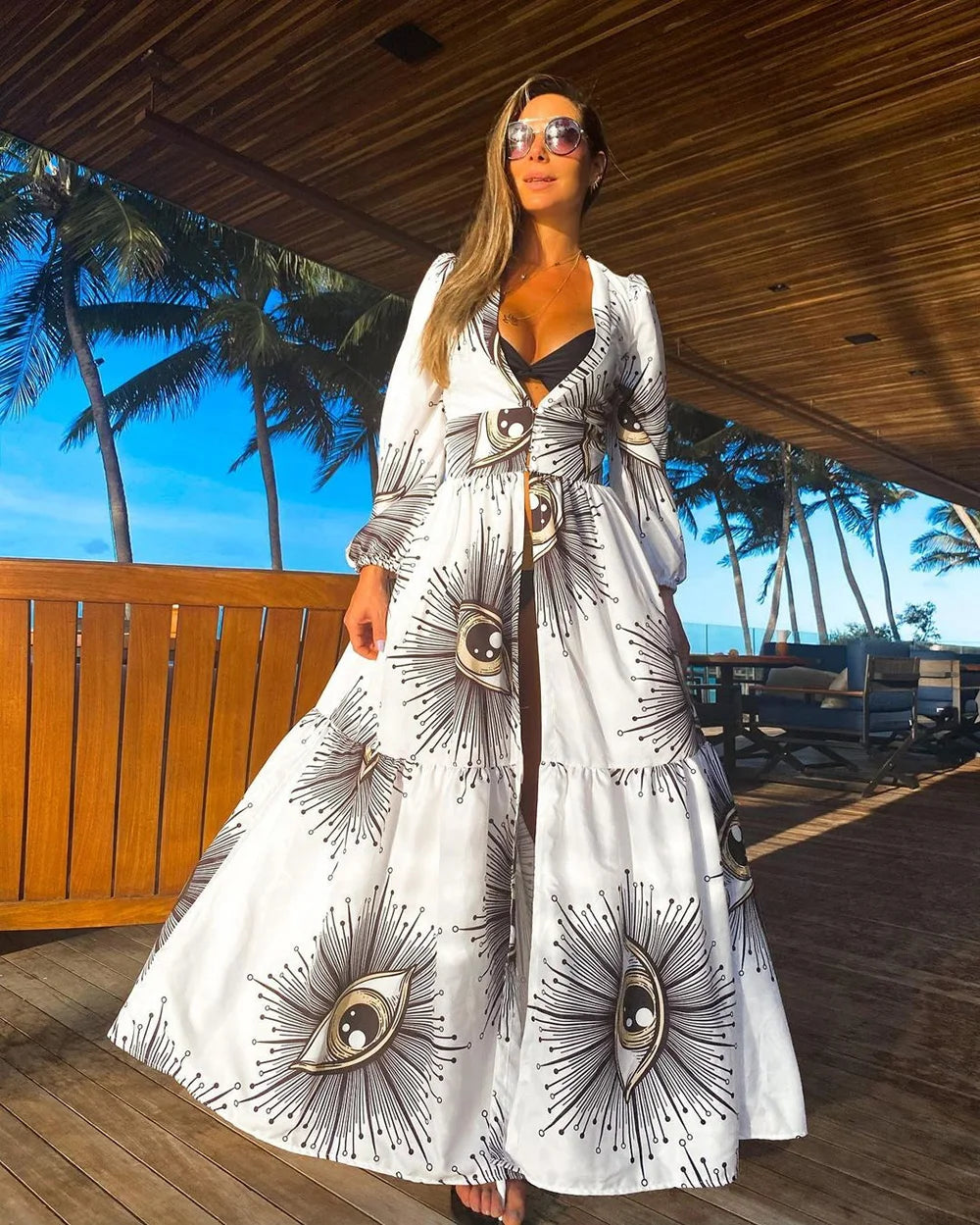 2024 Crochet White Knitted Beach Cover Up Dress Tunic Long Pareos Bikinis Cover Ups Swim Cover Up Robe Plage Beachwear