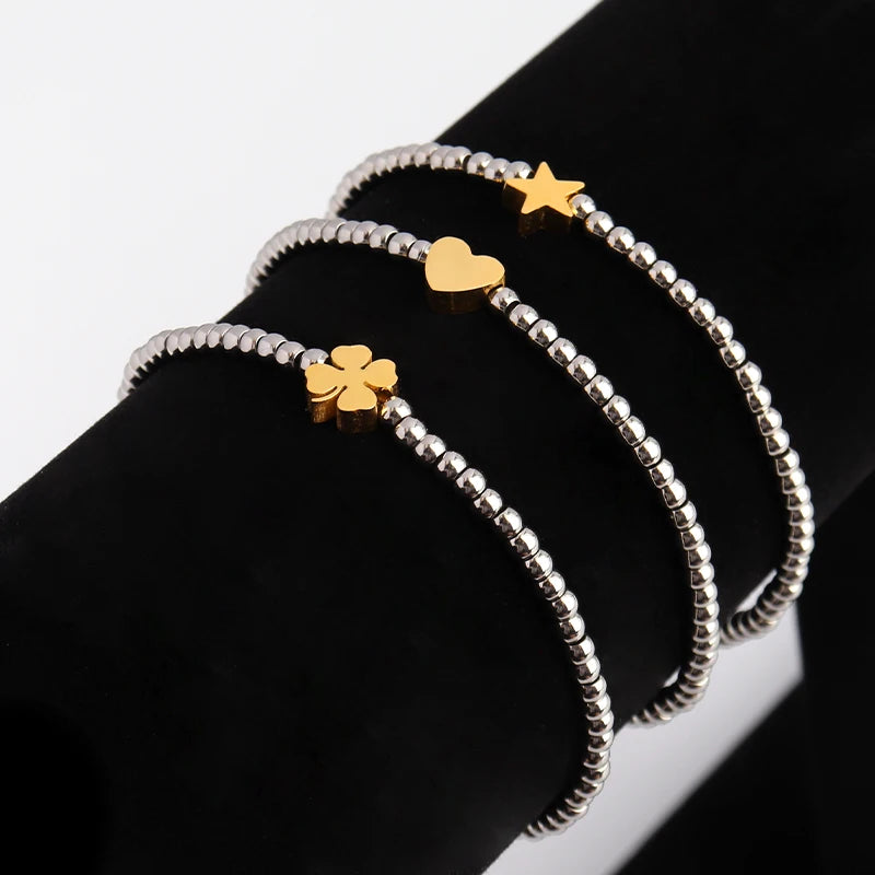 5pcs High Polished Stainless Steel Charms For Women Star Love Heart DIY Pendant Accessories Handmade Jewelry Making Wholesale
